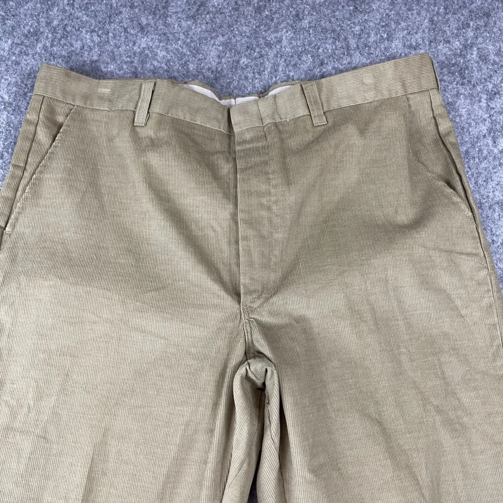 John Blair Corduroy PantsMen's 40 (38) Tan Flat Front New Old Stock‎ Tags VTG